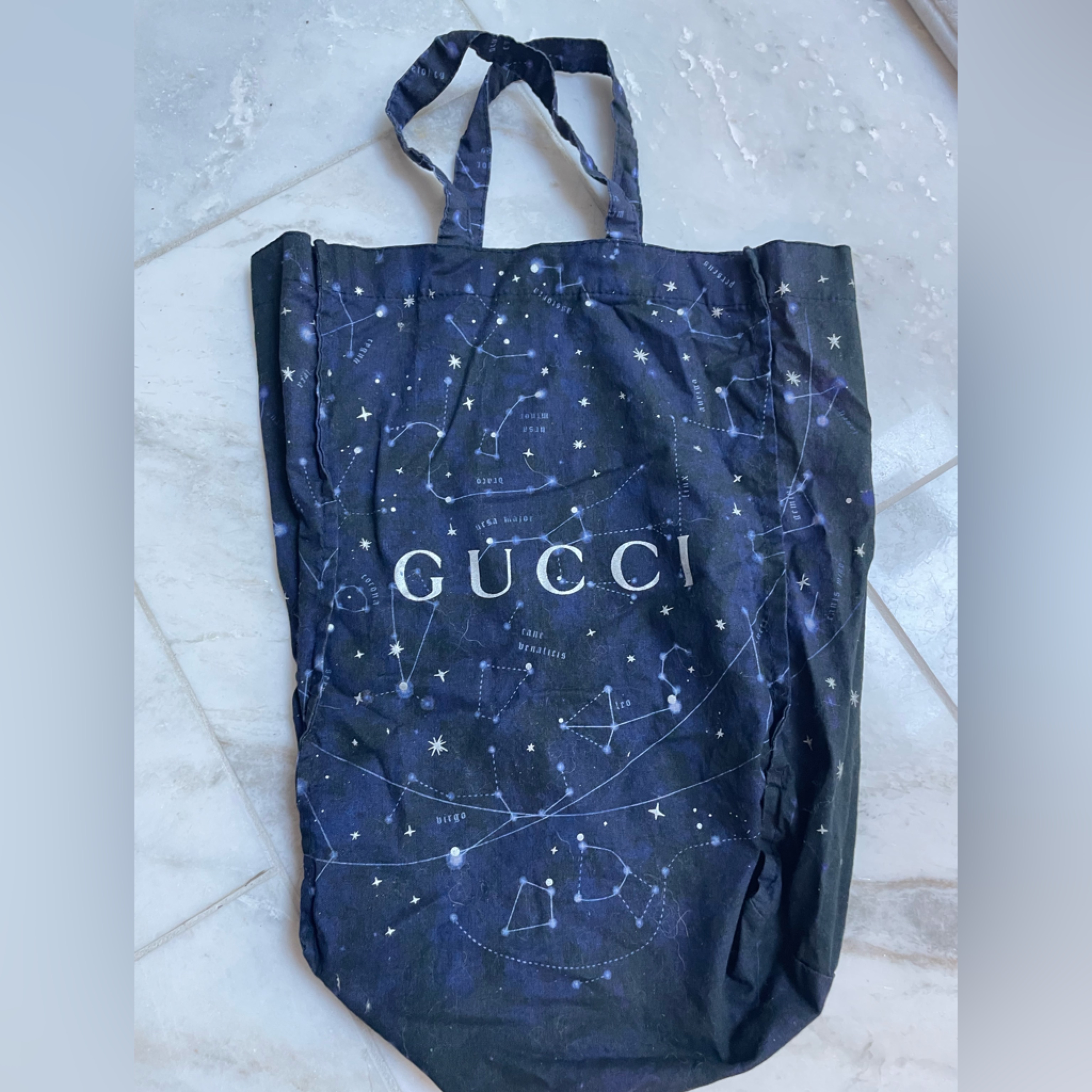 Gucci Cloth Bag, Gently Used (Size Would Fit Pair Of Shoes )